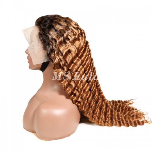 #1B/30 Color 13x4 Deep Wave Lace Front Wigs | Human Hair Wig | Lace Front